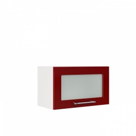 Бруклин ШВГС 600 Шкаф верхний горизонтальный со стеклом (Бетон белый/корпус Белый) в Сургуте - surgut.katalogmebeli.com | фото