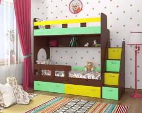 Детская двухъярусная кровать Юниор-1 Белый/Синий Распродажа в Сургуте - surgut.katalogmebeli.com | фото 4