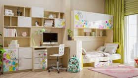 Детская комната Флёр (Белый/корпус Клен) в Сургуте - surgut.katalogmebeli.com | фото