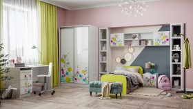 Детская комната Флер (Белый/корпус Выбеленное дерево) в Сургуте - surgut.katalogmebeli.com | фото