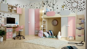 Детская комната Грэйси (Розовый/Серый/корпус Клен) в Сургуте - surgut.katalogmebeli.com | фото