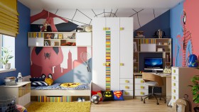 Детская комната Клаксон без машинок (Белый/корпус Клен) в Сургуте - surgut.katalogmebeli.com | фото