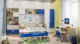 Детская комната Скай Люкс (Синий/Белый/корпус Клен) в Сургуте - surgut.katalogmebeli.com | фото