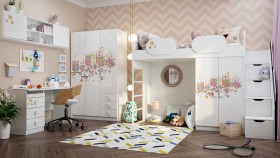 Детская комната Совушки (Белый/корпус Выбеленное дерево) в Сургуте - surgut.katalogmebeli.com | фото