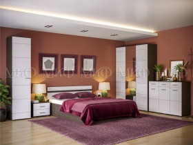 Спальня Нэнси (Венге/Белый глянец) в Сургуте - surgut.katalogmebeli.com | фото