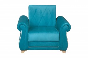 Кресло для отдыха "Порто" (велюр киви бирюза / микровельвет крем) в Сургуте - surgut.katalogmebeli.com | фото 3