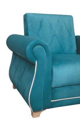 Кресло для отдыха "Порто" (велюр киви бирюза / микровельвет крем) в Сургуте - surgut.katalogmebeli.com | фото 5