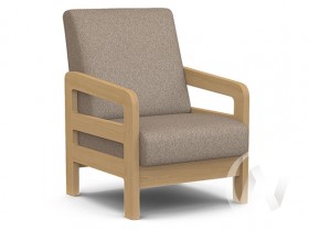 Кресло отдыха Вега-34 (бук лак/UNO CARAMEL) в Сургуте - surgut.katalogmebeli.com | фото 1