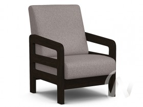 Кресло отдыха Вега-34 (венге лак/UNO ROSY-GREY) в Сургуте - surgut.katalogmebeli.com | фото 1