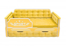 Кровать 180 серии Спорт 1 ящик 74 Жёлтый (мягкие боковые накладки) в Сургуте - surgut.katalogmebeli.com | фото