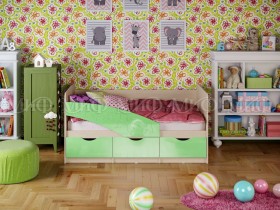 Кровать Бабочки 2,0м (Салатовый металлик) в Сургуте - surgut.katalogmebeli.com | фото