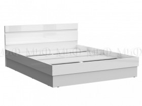 Кровать Челси 1400 (Белый/Белый глянец) в Сургуте - surgut.katalogmebeli.com | фото