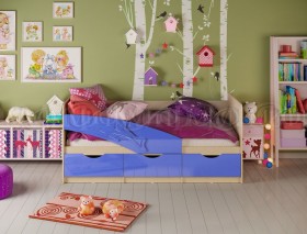 Кровать детская 1,6м Дельфин (Синий металлик) в Сургуте - surgut.katalogmebeli.com | фото