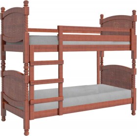 Кровать двухъярусная Валерия из массива сосны 800*1890 Орех в Сургуте - surgut.katalogmebeli.com | фото