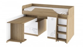 Кровать комбинированная «Оксфорд» (Ривьера/Белый с рисунком) в Сургуте - surgut.katalogmebeli.com | фото 3
