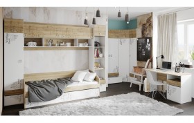 Кровать комбинированная «Оксфорд» (Ривьера/Белый с рисунком) в Сургуте - surgut.katalogmebeli.com | фото 6