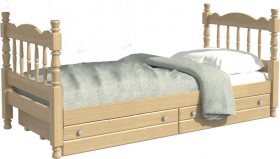 Кровать одинарная Аленка из массива сосны 800*1890 Сосна в Сургуте - surgut.katalogmebeli.com | фото 1