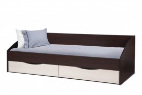 Кровать одинарная "Фея - 3" (симметричная) New (венге / вудлайн кремовый / ДВПО: белый) в Сургуте - surgut.katalogmebeli.com | фото