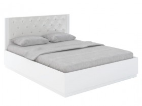 Кровать с ПМ М25 Спальня Тиффани (белый текстурный) в Сургуте - surgut.katalogmebeli.com | фото