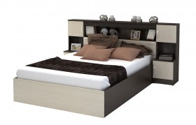 Кровать с прикроватным блоком КР 552 Спальня Basya (венге/белфорт) в Сургуте - surgut.katalogmebeli.com | фото