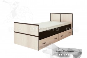 Кровать Сакура с настилом и ящиками 0,9 (Венге/Лоредо) в Сургуте - surgut.katalogmebeli.com | фото