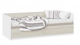 Кровать «Сканди» с 2 ящиками Дуб Гарден/Белый/Глиняный серый в Сургуте - surgut.katalogmebeli.com | фото