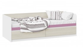 Кровать «Сканди» с 2 ящиками Дуб Гарден/Белый/Лиловый в Сургуте - surgut.katalogmebeli.com | фото