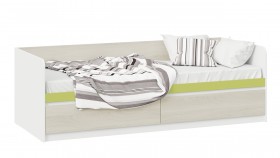 Кровать «Сканди» с 2 ящиками Дуб Гарден/Белый/Зеленый в Сургуте - surgut.katalogmebeli.com | фото