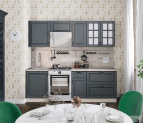 Кухня Регина 24 2,4 м (Серый матовый/Белый) в Сургуте - surgut.katalogmebeli.com | фото