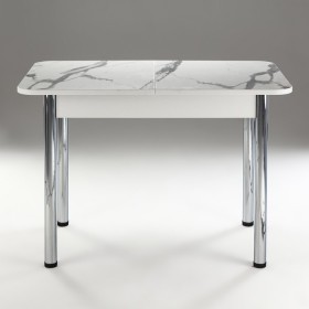 Кухонный стол 1100*700/400 ф 2 Пластик, мрамор белый в Сургуте - surgut.katalogmebeli.com | фото