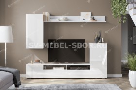 Мебель для гостиной МГС 4 (Белый/Белый глянец) в Сургуте - surgut.katalogmebeli.com | фото