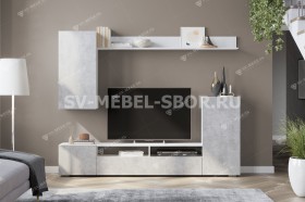 Мебель для гостиной МГС 4 (Белый/Цемент светлый) в Сургуте - surgut.katalogmebeli.com | фото