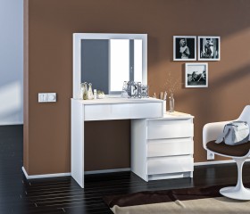 Медея СБ-3232 Стол туалетный Белый/Белый глянец в Сургуте - surgut.katalogmebeli.com | фото