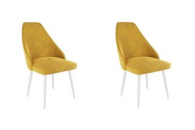 Набор стульев Милан 2 шт (желтый велюр/белый) в Сургуте - surgut.katalogmebeli.com | фото