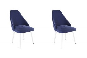 Набор стульев Милан 2 шт (синий велюр/белый) в Сургуте - surgut.katalogmebeli.com | фото