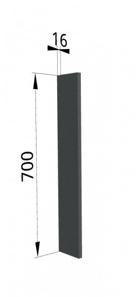 Панель торцевая ПТ 400 Квадро (для шкафа торцевого верхнего) Железо в Сургуте - surgut.katalogmebeli.com | фото