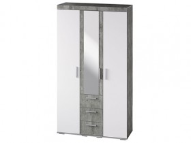 Шкаф 3-х створчатый ШК-30 МС Инстайл (бетон/белый) в Сургуте - surgut.katalogmebeli.com | фото