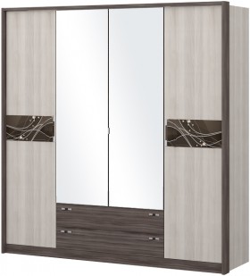 Шкаф четырехстворчатый с зеркалом Шк69.1 Николь в Сургуте - surgut.katalogmebeli.com | фото