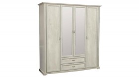 Шкаф для одежды "Сохо" (бетон пайн белый/2 ящика/зеркало) в Сургуте - surgut.katalogmebeli.com | фото