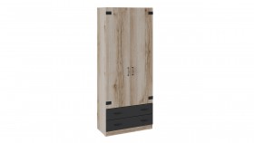 Шкаф для одежды комбинированный «Окланд» (Фон Черный/Дуб Делано) в Сургуте - surgut.katalogmebeli.com | фото