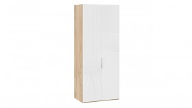 Шкаф для одежды с 2 глухими дверями «Эмбер» Яблоня Беллуно/Белый глянец в Сургуте - surgut.katalogmebeli.com | фото