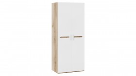 Шкаф для одежды с 2-мя дверями «Фьюжн» Дуб Делано/Белый глянец в Сургуте - surgut.katalogmebeli.com | фото