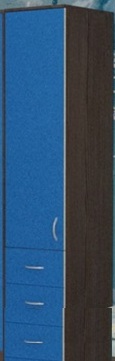 Шкаф-пенал №2 (закрытый) Бодего темный/Голубой в Сургуте - surgut.katalogmebeli.com | фото 1