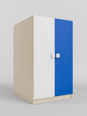 Шкаф под кровать второго яруса Скай (Синий/Белый/корпус Клен) в Сургуте - surgut.katalogmebeli.com | фото