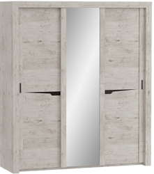 Шкаф трехдверный Соренто с раздвижными дверями Дуб бонифаций/Кофе структурный матовый в Сургуте - surgut.katalogmebeli.com | фото 1