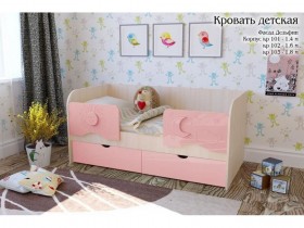 Соня Кровать детская 2 ящика 1.6 Розовый глянец в Сургуте - surgut.katalogmebeli.com | фото 1