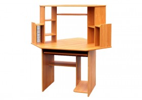 Угловой компьютерный стол (Вишня Оксфорд) в Сургуте - surgut.katalogmebeli.com | фото