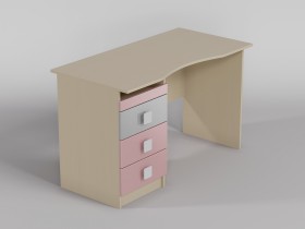 Стол (столешница с выемкой) Грэйси (Розовый/Серый/корпус Клен) в Сургуте - surgut.katalogmebeli.com | фото